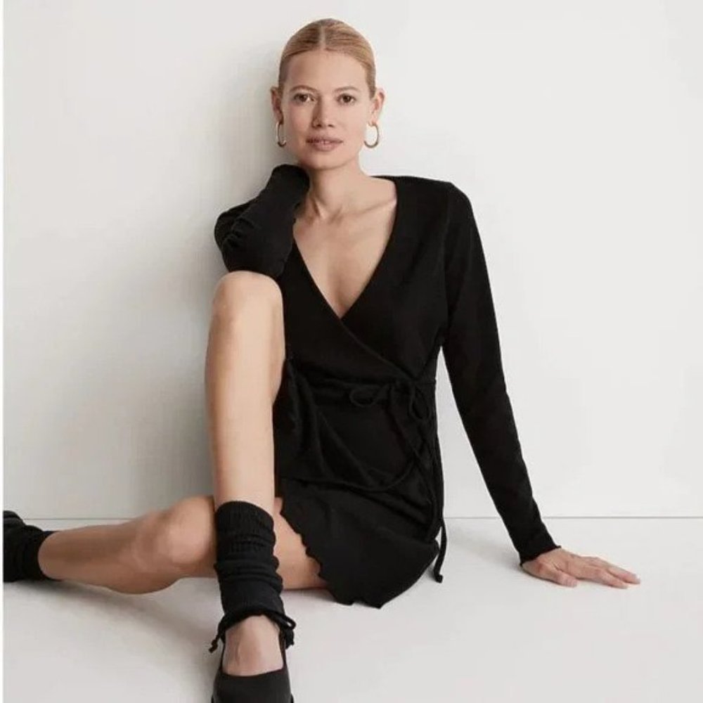 NWT - Madewell Ribbed Knit Wrap Mini Dress - M
